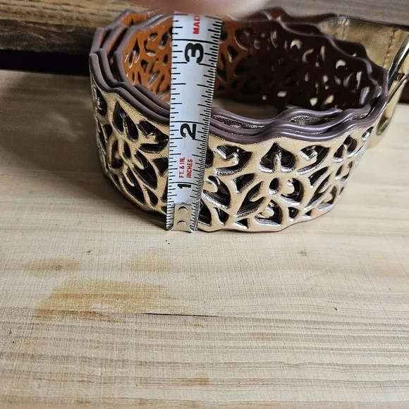 Apt 9 -- 2-Sided Silver and Brown Cutout Design Belt. Approx Length 42" - Picture 7 of 8